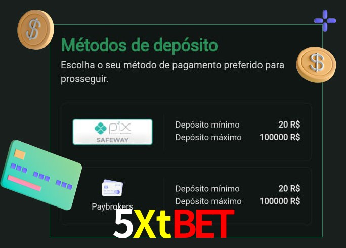 O cassino 5Xtbet oferece uma grande variedade de métodos de pagamento